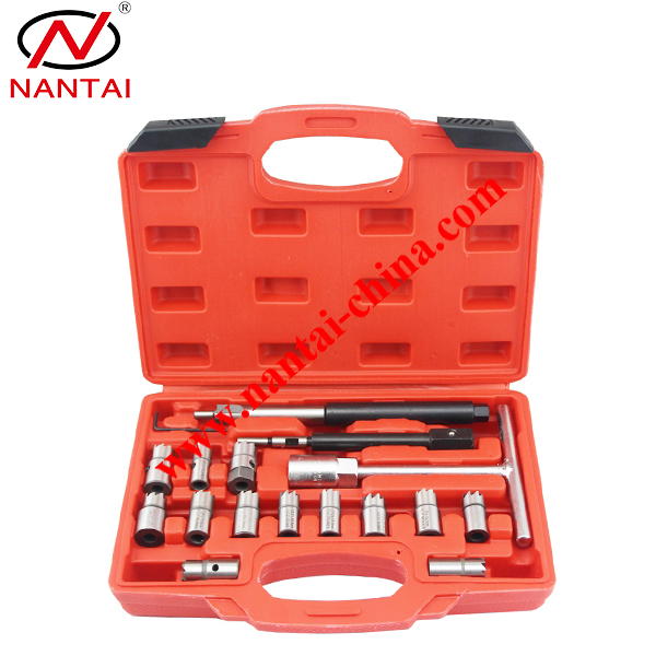 NO.1075 17 PCS Diesel Fuel Injector Cleaning Tool Set